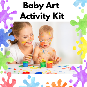 Baby and mom fingerpainting