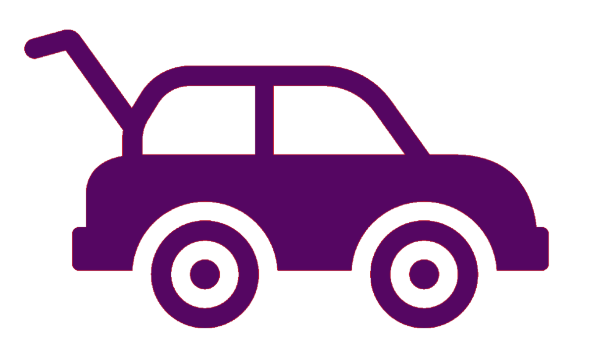 Icon of a purple car with the trunk open