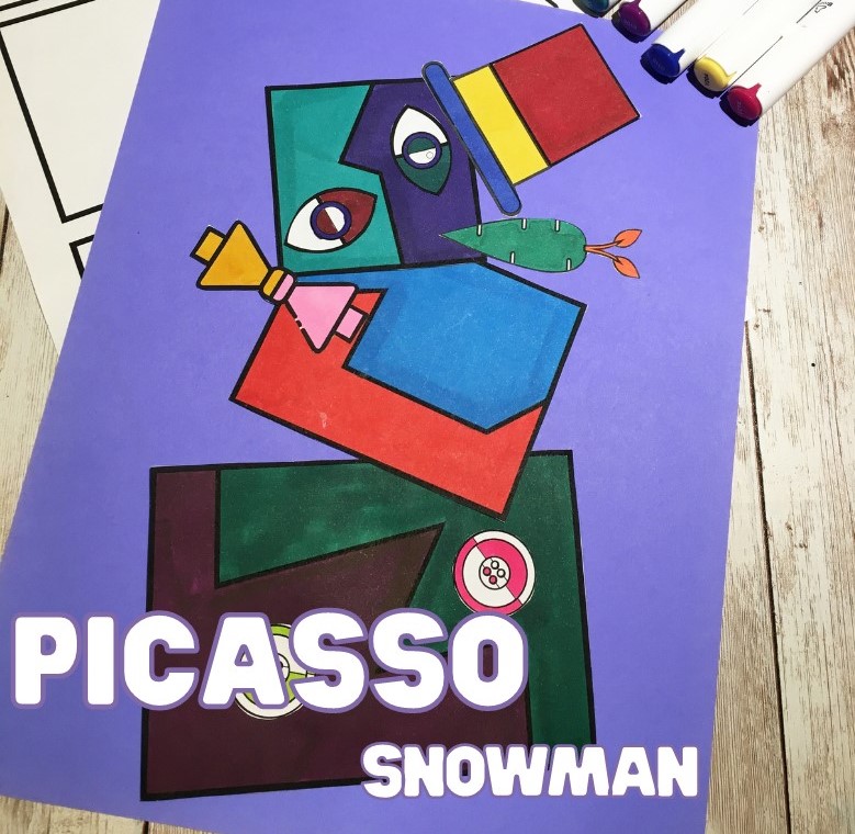 Picasso snowman collage