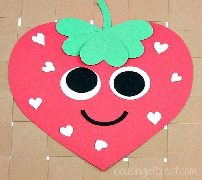 red heart shaped like strawberry