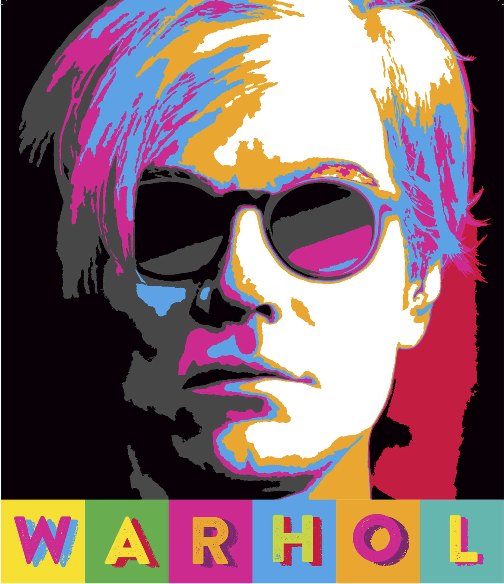 pop art style image of Andy Warhol