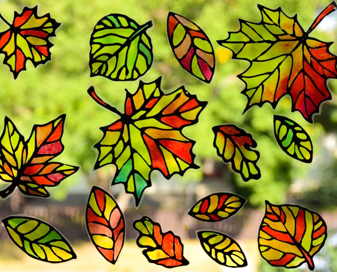 fall leaf suncatchers