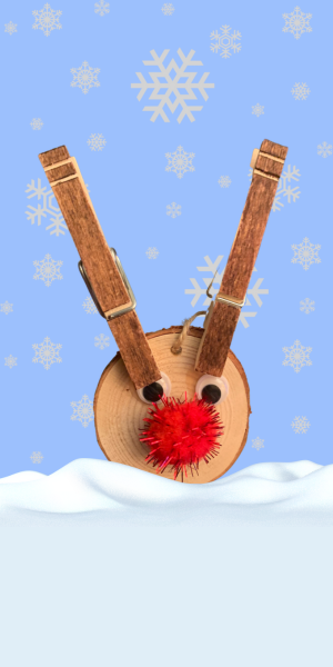 reindeer wood slice ornament