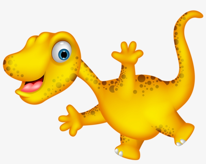 Yellow dinosaur waving 