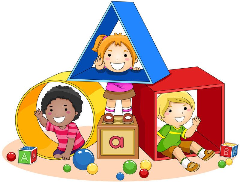 Children playing in shapes 