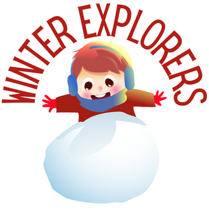 Kid pushing snow winter explorers