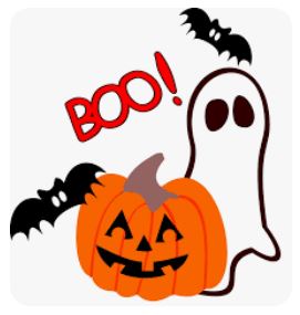 Boo ghost and pumpkin