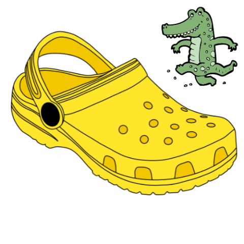 Croc shoe with crocodile