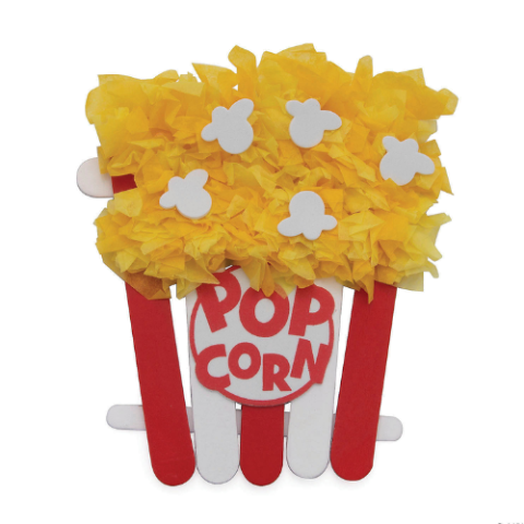 popcorn bucket with tissue paper popcorn
