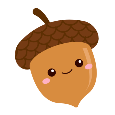 acorn with cheerful face