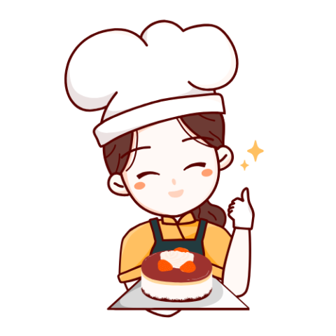 girl in chef's hat looking proud of her food creation