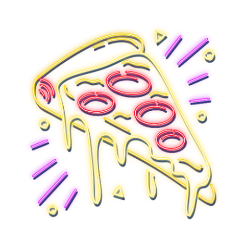pizza slice neon sign