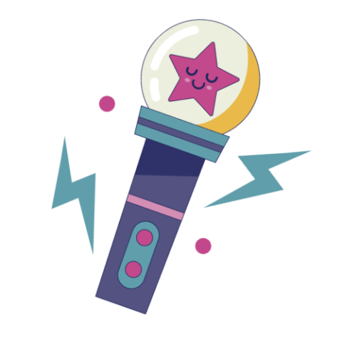 K-Pop fan light-up wand with star inside