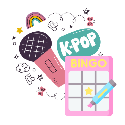 Cute K-Pop doodles with BINGO card