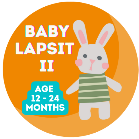 Baby Lapsit II (ages 12-24 months) orange rabbit badge