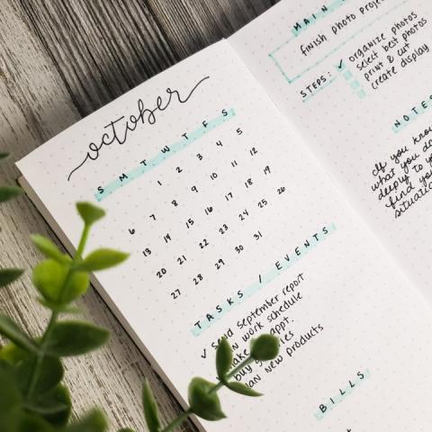 October Bullet Journal spread by Paper & Landscapes