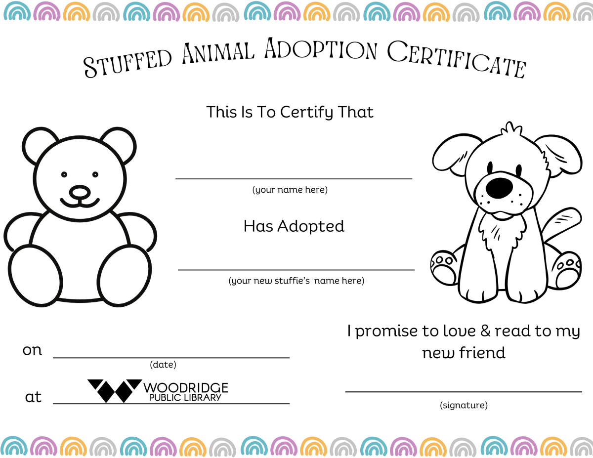 Stuffed Animal Adoption Certificate