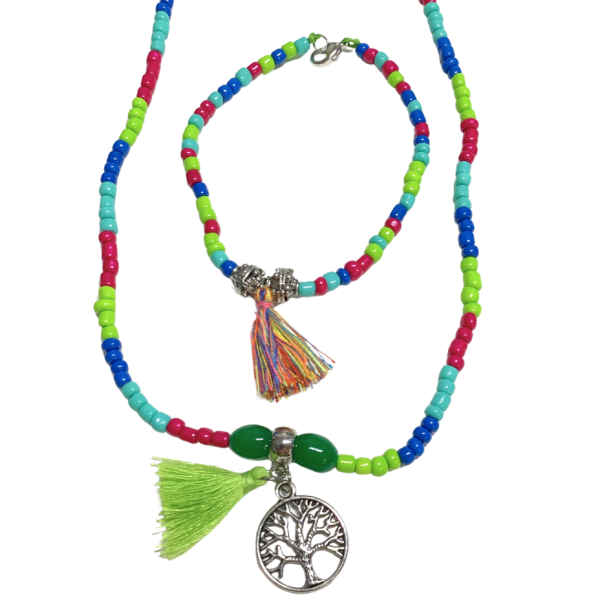 Beaded necklace and bracelet sample