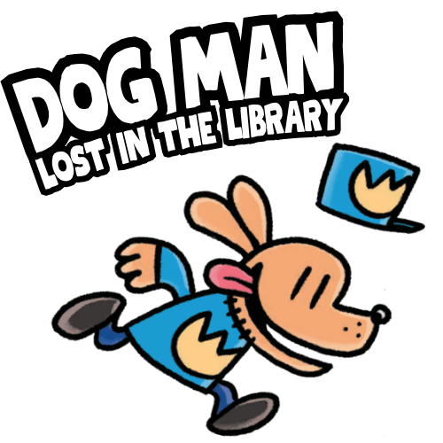 Logo of program title with Dog Man running