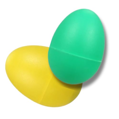 yellow and green egg shakers