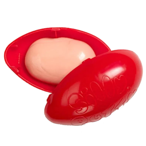 silly putty in open red plastic egg