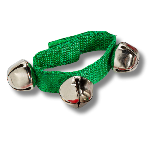 green velcro bracelet with jingle bells