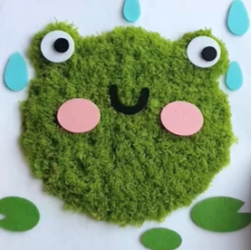 Fuzzy frog face craft