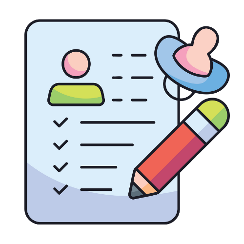 checklist with pacifier