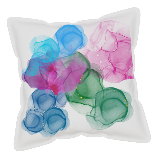 pillow with ink design