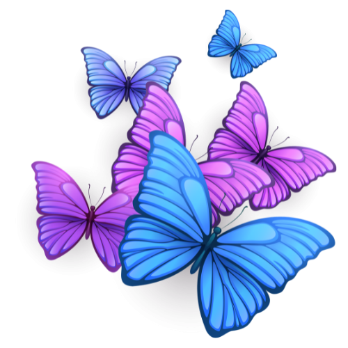 blue and purple butterflies