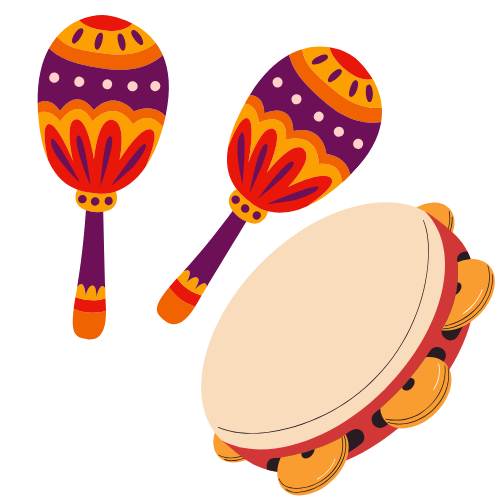 maracas and tambourine