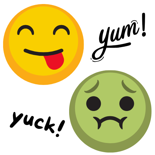 yum emoji and yuck emoji