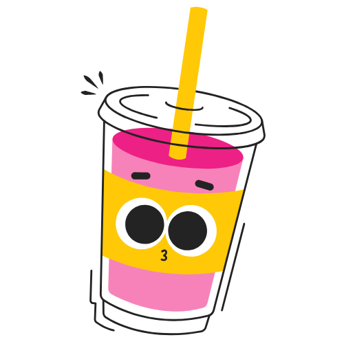 pink drink in plastic straw cup
