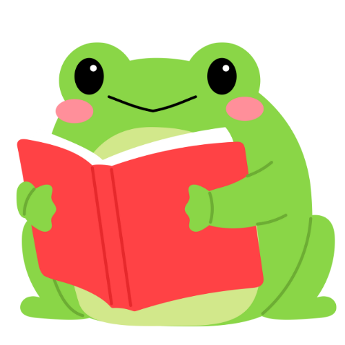 frog reading a book