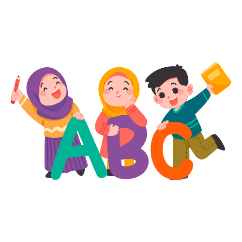 children cheering near the letters ABC