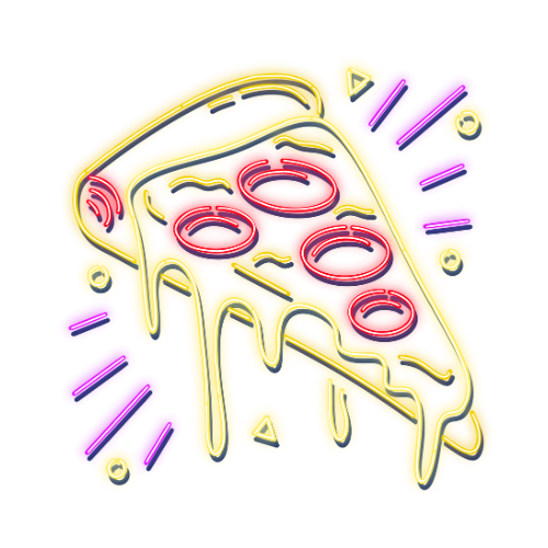 pizza slice neon sign
