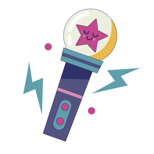 K-Pop fan light-up wand with star inside