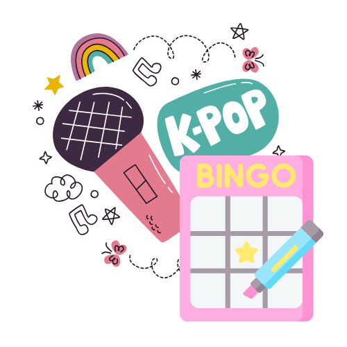 Cute K-Pop doodles with BINGO card