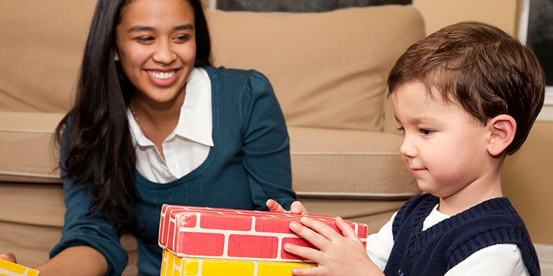 babysitter and child