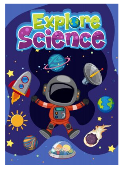 Astronaut surrounded by space objects 