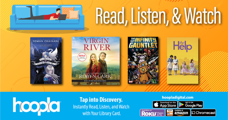 Read, listen and watch on hoopla